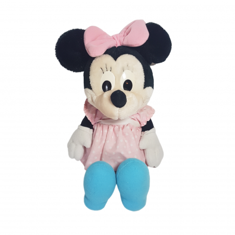 Игрушка мягкая винтажная Minney Maus в розовом платье, 40 см, Германия, 1980-90гг.