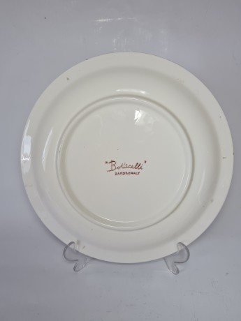 Botticelli Винтажная керамическая тарелка, ручная роспись, 28см, Италия 1960г.