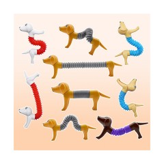 Vicabo Fidget Pop Tube Toys Spring Dog Geschicklichkeitsspiele fur Kinder Fidget Pop Tube Toys Spring Игры на ловкость собак для детей