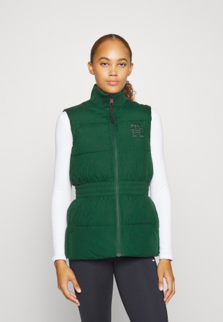 Tommy Hilfiger SORONA BALL WAISTED PUFF VEST Waistcoat prep green ЖИЛЕТ SORONA BALL WAISTED PUFF Жилет подготовка зеленый