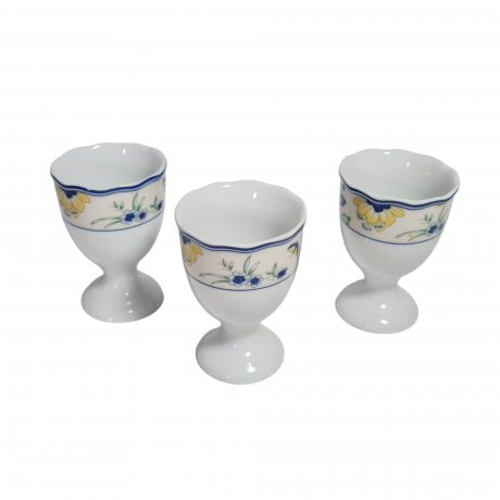 Подставка для яиц винтажная Hutschenreuther с ботаническим принтом, фарфор, 3 шт., 7 см, Германия, 1980-90гг.