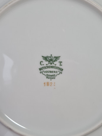 Чайное трио винтажное Hutschenreuther Arzberg Bavaria в бело-оранжевых тонах с золотым декором, фарфор, Германия, 1970-80гг.