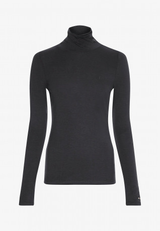 Tommy Hilfiger SLIM ROLL NECK  Long sleeved top black SLIM ROLL NECK Топ с длинными рукавами черный