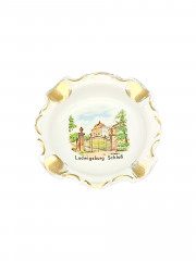 Пепельница винтажная Gerold Bavaria "Замок Людвигсбург", с позолотой, фарфор, 7.5 см, Германия, 1970-80гг.