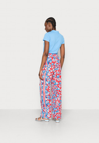 Tommy Hilfiger SCARF WIDE LEG PULL ON PANT Trousers island scarf red ШАРФ ШАРФ НА БРЮКАХ Брюки исландский шарф красный