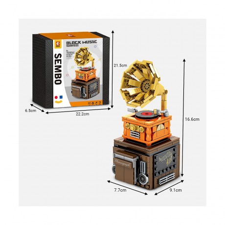 Sembo Klemmbausteinset  Bluetooth-Grammophon 708601C Комплект зажимных блоков Bluetooth граммофон 708601C