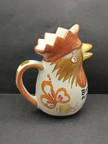 Кувшин винтажный Bassano "Красно-коричневый петух", ручная работа, керамика, 19 см, Италия, 1970-80гг.