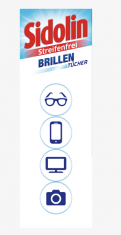 Sidolin Brillenputztucher Streifenfrei, 20 х 3stk Салфетки для очков, 20 шт x 3 упаковки