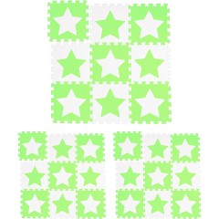 relaxdays 27 x Puzzlematte Sterne weiss-grun 27 x коврик-пазл звезды бело-зеленый