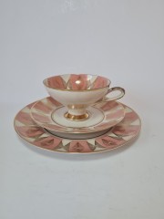 Winterling Чайное трио "Розовые узоры и позолота", Германия, 1960-70гг.