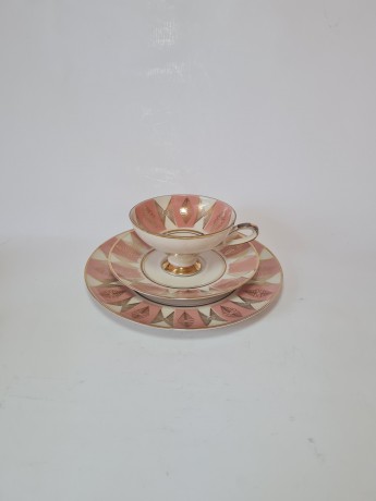 Winterling Чайное трио "Розовые узоры и позолота", Германия, 1960-70гг.