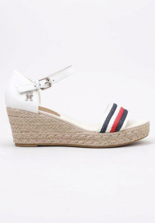 Tommy Hilfiger MID CORPORATE Wedge sandals white MID CORPORATE Босоножки на танкетке белый