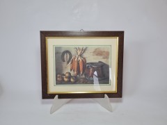 Картина винтажная, репродукция, Centro Arte "Початки кукурузы", 20 х 24 см, Италия, 1960-70гг.