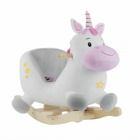 bieco Schaukelpferd Plusch Einhorn Schaukeltier 60 cm Baby Wippe Holz Spielzeug ab 9 M Schaukeltiere Лошадка-качалка