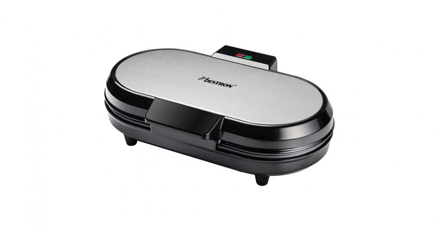 Bestron Bestron Doppel-Waffeleisen ADWM730S fur Herzwaffeln edelstahl/schwarz, 1.200 Watt edelstahl/schwarz Двойная вафельница Bestron ADWM730S для вафель-сердечек, нержавеющая сталь/черный, 1200 Вт