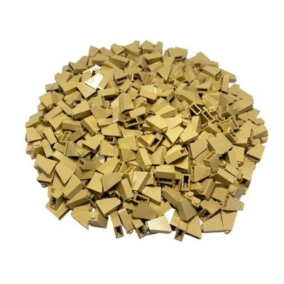 LEGO LEGO 2x1x2 Stein Beige - Tan Slope 60481 - 100x LEGO 2x1x2 Бежевый кирпич — Желто-коричневый склон 60481 — 100x