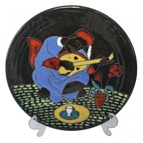 Les Ceramiques Коллекционная тарелка "Мандола", 24см, Тунис 1950г.