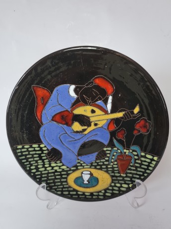 Les Ceramiques Коллекционная тарелка "Мандола", 24см, Тунис 1950г.