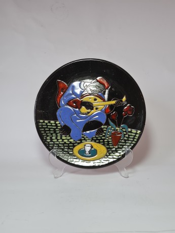 Les Ceramiques Коллекционная тарелка "Мандола", 24см, Тунис 1950г.