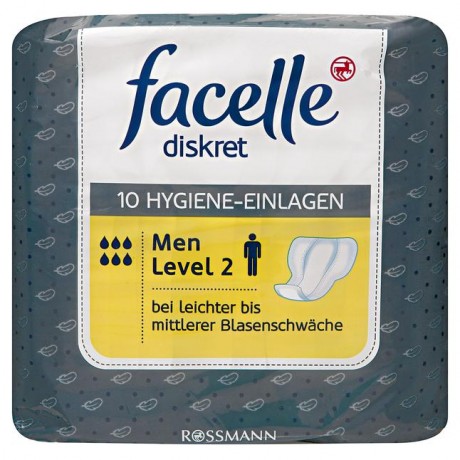 facelle diskret Men Hygiene-Einlagen Гигиенические прокладки Level 2 10 шт.