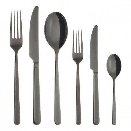 Sambonet Sambonet Linear - Edelstahl / PVD schwarz Besteckset 36-tlg. Vollheft / Monoblock Sambonet Linear - набор столовых приборов из нержавеющей стали / PVD черного цвета, 36 предм. Полный буклет/моноблок