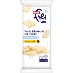 REWE Frei von Weisse Schokolade Crisp Белый шоколад с воздушным рисом 100г