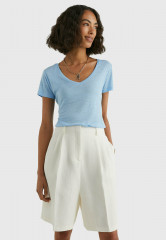 Tommy Hilfiger SLUB V-NECK Basic T-shirt vessel blue SLUB V-NECK Базовая футболка сосуд синий