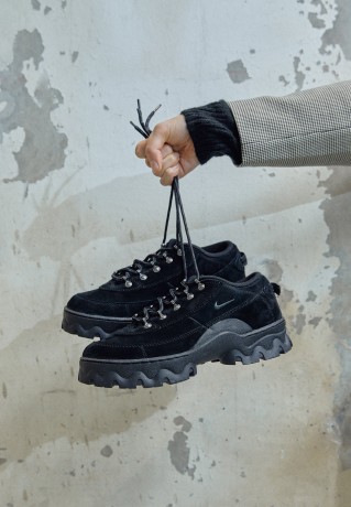 Nike Sportswear LAHAR Sneaker low black/dark smoke grey/orange ЛАХАР низкие кроссовки женские черный/темно-серый/оранжевый