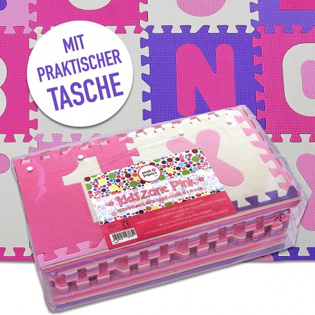 Pink Papaya Puzzlematte mit Zahlen und Buchstaben Kids Zone Коврик-пазл с цифрами и буквами Kids Zone