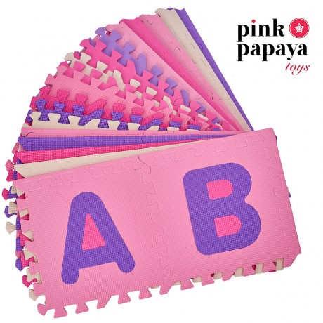 Pink Papaya Puzzlematte mit Zahlen und Buchstaben Kids Zone Коврик-пазл с цифрами и буквами Kids Zone