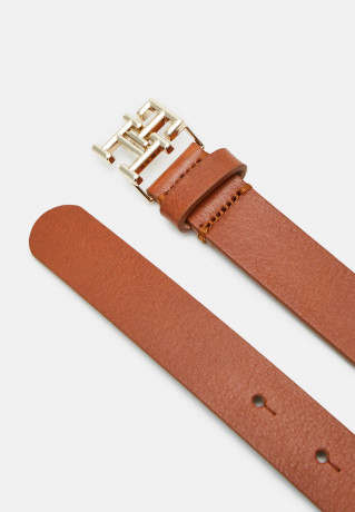 Tommy Hilfiger LOGO GOLD Belt cognac ЗОЛОТО С ЛОГОТИПОМ Ремень коньяк