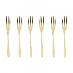 Sambonet Sambonet Taste - Edelstahl / PVD champagnerfarben Kuchengabel-Set 6-tlg. Кнопка Sambonet - нержавеющая сталь / PVD цвета шампанского, набор вилок для торта, 6 шт.