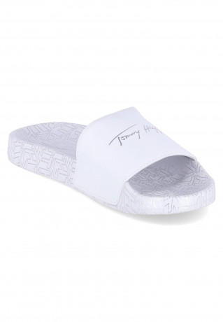 Tommy Hilfiger METALLIC Pool slides weiss METALLIC Шлепанцы для бассейна белый
