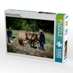 CALVENDO Puzzle CALVENDO Puzzle Feldarbeit mit zwei Rindern Пазл CALVENDO Puzzle Полевые работы с двумя коровами
