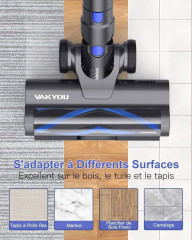 VAKYOU VAKYOU Akku-Hand-und Stielstaubsauger, 450,00 W, Beutellos, 450W 33KPA Stabstaubsauger mit automatischer Stauberkennung grosses  Беспроводной ручной и стержневой пылесос VAKYOU, 450,00 Вт, без мешка, 450 Вт, 33 кПа, стержневой пылесос с автоматичес