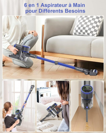 VAKYOU VAKYOU Akku-Hand-und Stielstaubsauger, 450,00 W, Beutellos, 450W 33KPA Stabstaubsauger mit automatischer Stauberkennung grosses  Беспроводной ручной и стержневой пылесос VAKYOU, 450,00 Вт, без мешка, 450 Вт, 33 кПа, стержневой пылесос с автоматичес