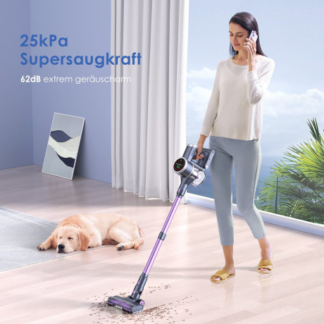oyajia Akku-Stielstaubsauger kabellos 6in1 mit O10cm LED Touchscreen Akkusauger, 255,00 W, beutellos, 50Min. Laufzeit fur Hartboden, Teppich, Tierhaare  Беспроводной пылесос oyajia с ручкой, беспроводной пылесос 6-в-1 со светодиодным сенсорным экраном диа