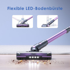 oyajia Akku-Stielstaubsauger kabellos 6in1 mit O10cm LED Touchscreen Akkusauger, 255,00 W, beutellos, 50Min. Laufzeit fur Hartboden, Teppich, Tierhaare  Беспроводной пылесос oyajia с ручкой, беспроводной пылесос 6-в-1 со светодиодным сенсорным экраном диа