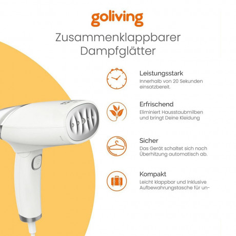 GelldG GelldG Dampfburste Steamer Dampfglatter faltbar, Reise-Bugeleisen Mini, Dampfburste grun Паровая щетка GelldG, отпариватель, складная паровая гладильная машина, мини-утюг для путешествий, паровая щетка