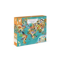 Janod Edukativ-Puzzle Dinosaurier mit Figuren Развивающие пазлы динозавры с фигурками