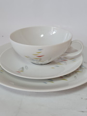 Чайное трио винтажное Thomas с цветными мазками, фарфор, Германия, 1960-70гг.