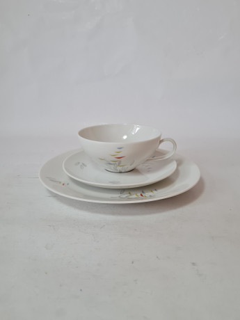 Чайное трио винтажное Thomas с цветными мазками, фарфор, Германия, 1960-70гг.