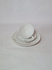 Чайное трио винтажное Thomas с цветными мазками, фарфор, Германия, 1960-70гг.