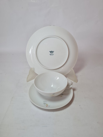 Чайное трио винтажное Thomas с цветными мазками, фарфор, Германия, 1960-70гг.