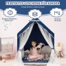 COSTWAY® Spielzelt Spielhaus mit Vorhang  Matte fur 2-4 Kinder Игровая палатка с ковриком для штор для 2-4 детей.