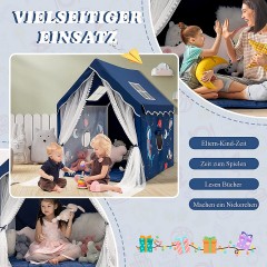 COSTWAY® Spielzelt Spielhaus mit Vorhang  Matte fur 2-4 Kinder Игровая палатка с ковриком для штор для 2-4 детей.