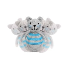 SindiBaba® Baby-Stehaufmannchen Katze KITTY gehakelt mit Glockchen Поп-ап кошечка КИТТИ связана крючком с колокольчиком