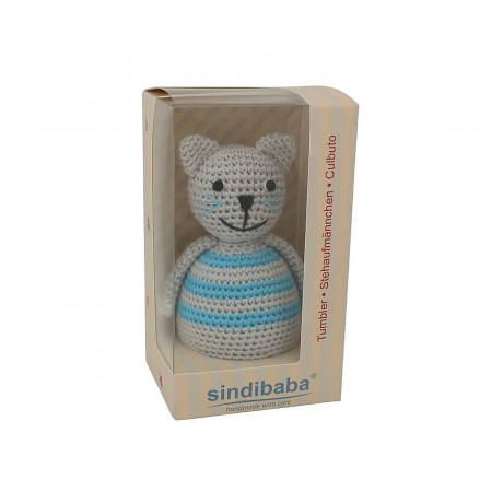 SindiBaba® Baby-Stehaufmannchen Katze KITTY gehakelt mit Glockchen Поп-ап кошечка КИТТИ связана крючком с колокольчиком