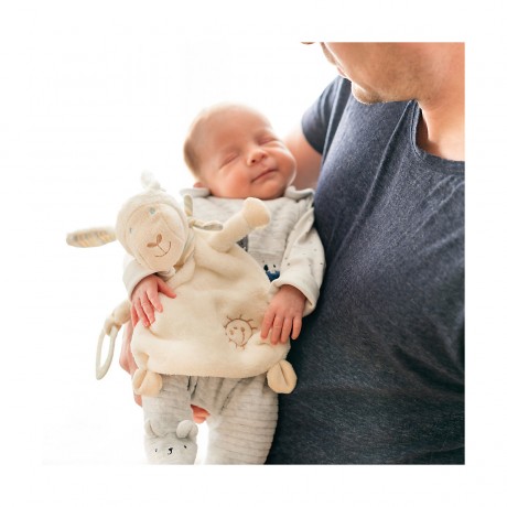 Fehn Schmusetuch Schaf mit Softbeisser Утешительная овца с мягким кусачком