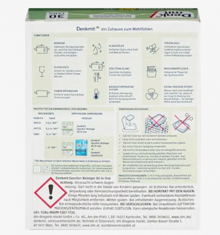 Denkmit Geschirrspulmittel-Tabs nat, 30 St Таблетки для посудомоечной машины nature, 30 шт